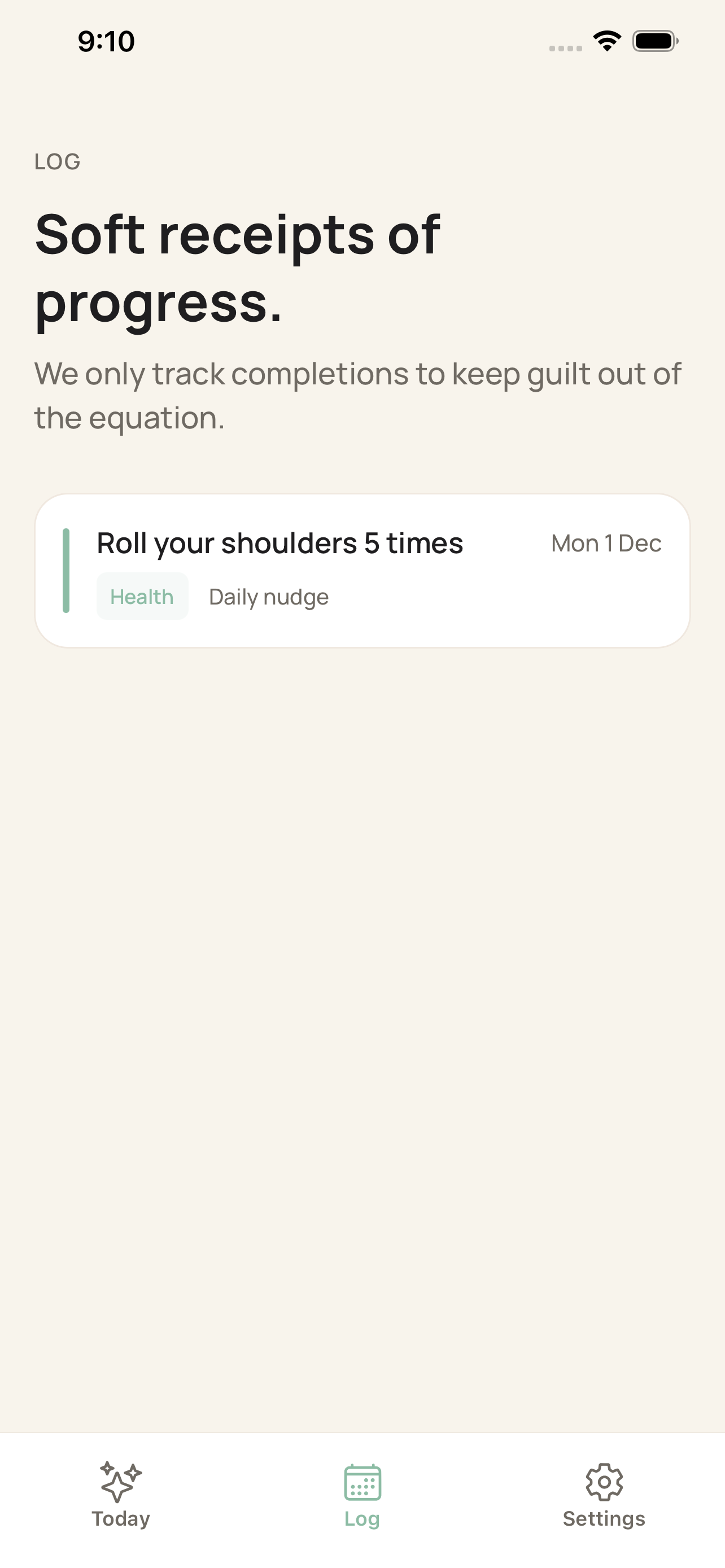 Soft receipts of progress